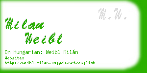 milan weibl business card